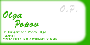 olga popov business card